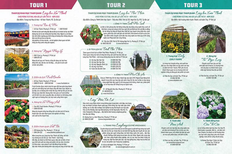 Một số tour tham quan, trải nghiệm tại các làng hoa truyền thống Đà Lạt.