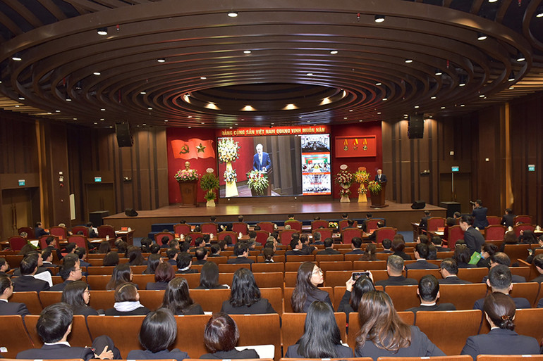 Quang cảnh điểm cầu trụ sở Tòa án nhân dân tối cao. (Ảnh: CTV) Quang cảnh điểm cầu trụ sở Tòa án nhân dân tối cao. (Ảnh: CTV)