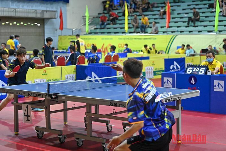 Trận đấu tại nội dung đồng đội nam giữa TP Hồ Chí Minh 1 và Đà Nẵng 2.