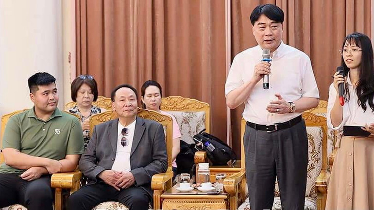 Ông Giản Chí Minh, Tổng Hội trưởng Hội Thương gia Đài Loan tại Việt Nam phát biểu tại buổi làm việc. Ông Giản Chí Minh, Tổng Hội trưởng Hội Thương gia Đài Loan tại Việt Nam phát biểu tại buổi làm việc.