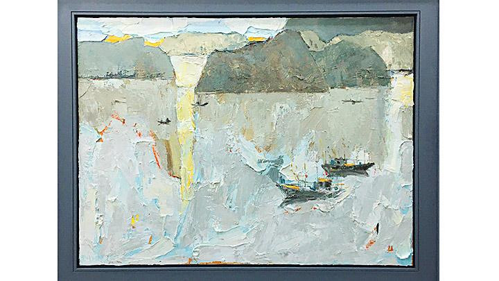 “Bình minh trên biển Cát Bà”, tranh của Nguyễn Minh.