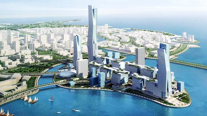 Bản vẽ phác thảo siêu đô thị Neom. Ảnh: TIMES OF ISRAEL Bản vẽ phác thảo siêu đô thị Neom. Ảnh: TIMES OF ISRAEL