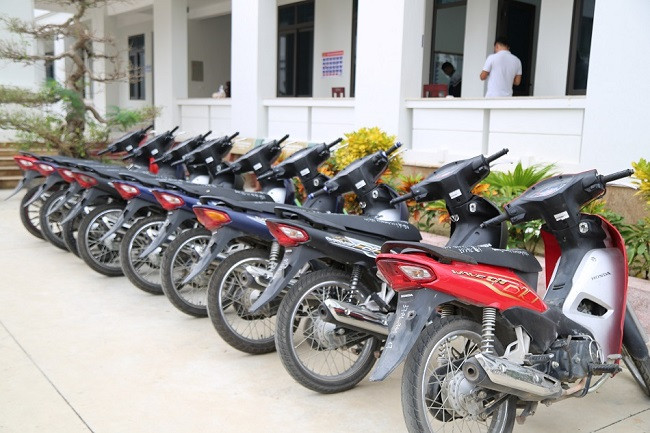 Số xe máy được lực lượng công an thu giữ.