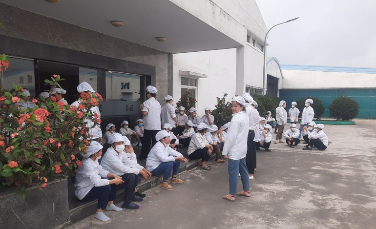 Các công nhân lao động đình công sáng nay. Các công nhân lao động đình công sáng nay.