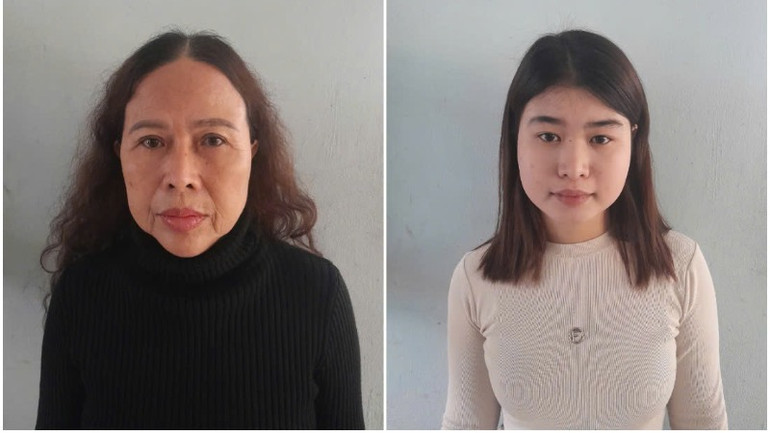 Đối tượng Nguyễn Thị Dẫn (áo đen) và đồng phạm Hồ Thị Ni (sinh năm 2007), trú tại xã Hướng Hiệp, huyện Đakrông, Quảng Trị.