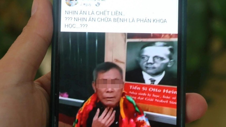 Tài khoản Facebook của ông Quang đăng tải nhiều thông tin về việc chữa bệnh bằng nhịn ăn, chỉ cần uống nước, kể cả bệnh ung thư giai đoạn cuối, bệnh viện trả về. Tài khoản Facebook của ông Quang đăng tải nhiều thông tin về việc chữa bệnh bằng nhịn ăn, chỉ cần uống nước, kể cả bệnh ung thư giai đoạn cuối, bệnh viện trả về.