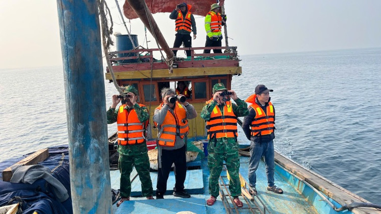 Các lực lượng nỗ lực tìm kiếm các thuyền viên tàu cá NA-80209-TS mất tích.