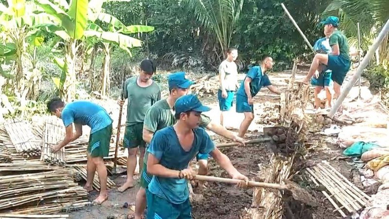 Hoạt động khắc phục hậu quả thiên tai tại Bình Dương.