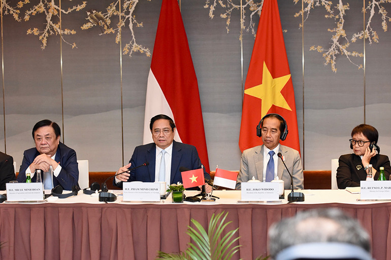 Thủ tướng Phạm Minh Chính phát biểu ý kiến tại Đối thoại.