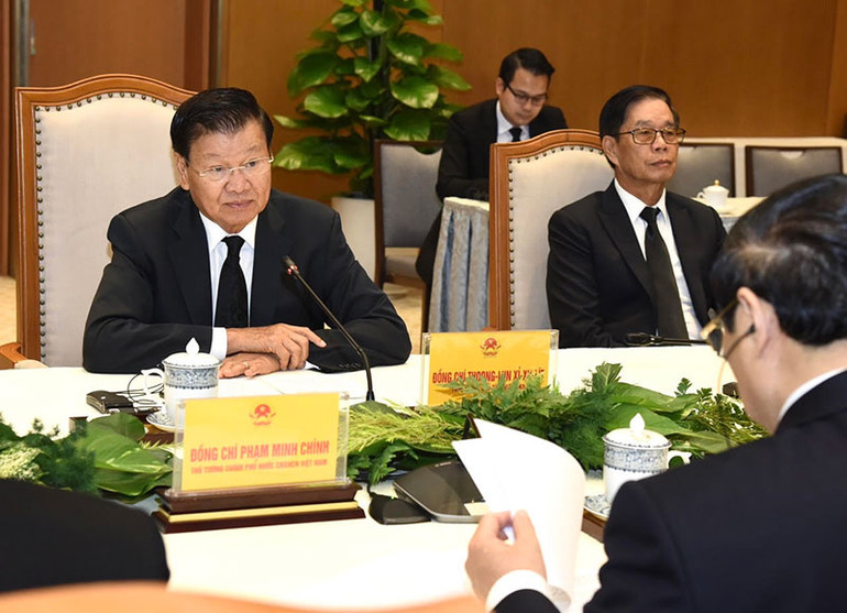 Tổng Bí thư, Chủ tịch nước Lào Thongloun Sisoulith phát biểu.