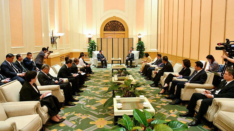 Toàn cảnh cuộc tiếp sáng nay.