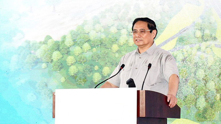 Thủ tướng Phạm Minh Chính phát biểu ý kiến tại lễ khởi công.