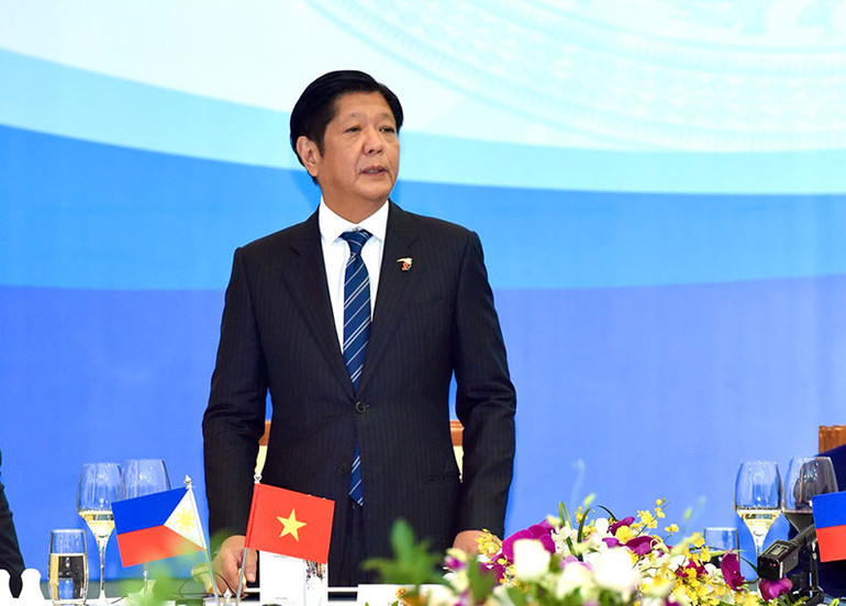 Tổng thống Philippines Ferdinand Marcos Jr. phát biểu tại buổi gặp mặt.