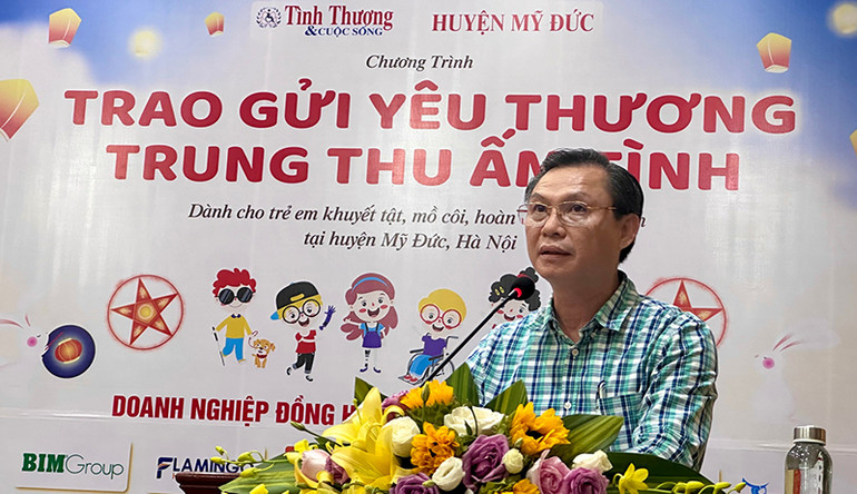Ông Đặng Văn Cảnh, Phó Chủ tịch Thường trực Ủy ban nhân dân huyện Mỹ Đức, phát biểu tại Chương trình.