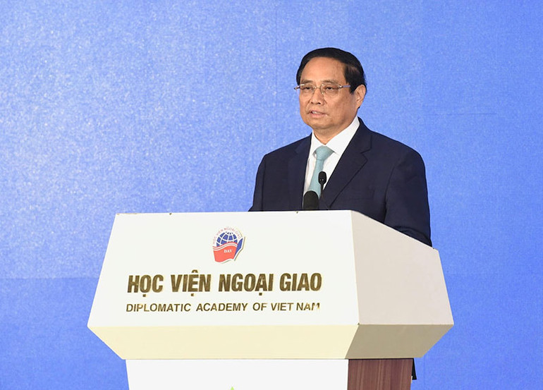 Thủ tướng Phạm Minh Chính phát biểu tại Diễn đàn Tương lai ASEAN 2024. (Ảnh: TRẦN HẢI)