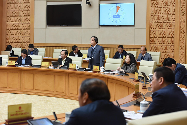 Bộ trưởng Giáo dục và Đào tạo Nguyễn Kim Sơn phát biểu. Bộ trưởng Giáo dục và Đào tạo Nguyễn Kim Sơn phát biểu.