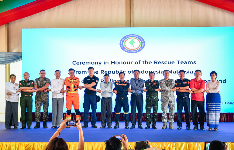 Sự chung tay của các đoàn cứu hộ Việt Nam, Indonesia, Malaysia, Philippines và Singapore dành cho Myanmar