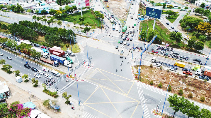 Nút giao thông An Phú (TP Thủ Đức) đang thi công.