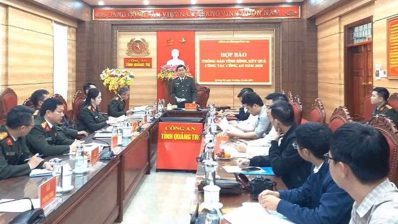 Buổi họp báo do Công an tỉnh Quảng Trị tổ chức.