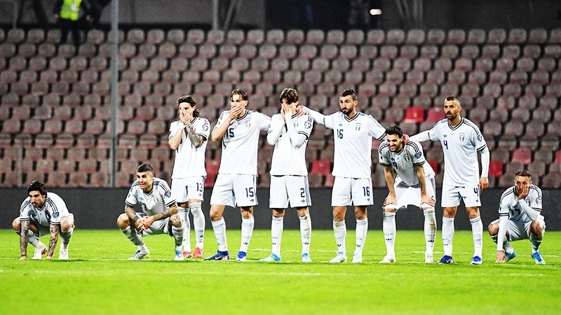 Italia chính thức vắng mặt tại World Cup 2026 sau thất bại ở loạt sút luân lưu trước Bosnia