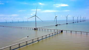 Dự án Nhà máy Điện gió Đông Hải 1 (Trà Vinh). Ảnh: THẢO LÊ