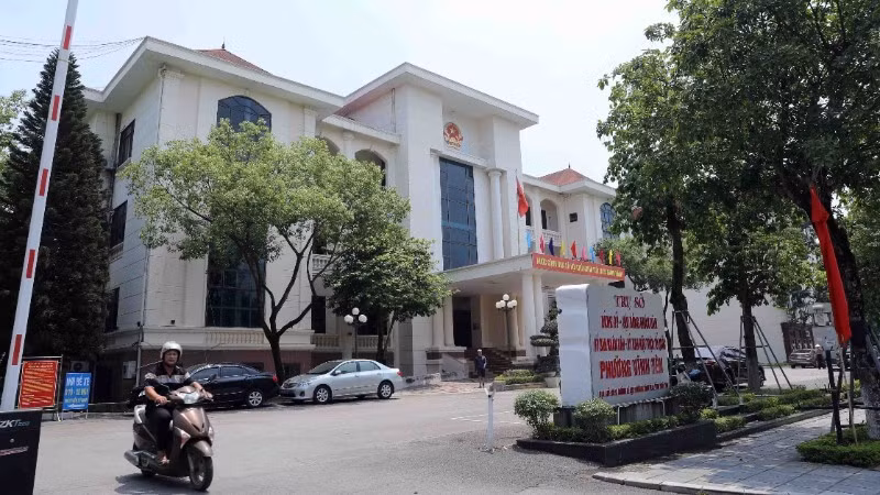 Trụ sở UBND thành phố Vĩnh Yên (cũ) nay trở thành trụ sở UBND phường Vĩnh Yên, tỉnh Phú Thọ. (Ảnh TTXVN)