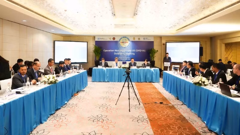 Quang cảnh phiên họp Hội nghị Tổng kết Chiến dịch Con rồng Mê Kông 7 (OMD VII). 