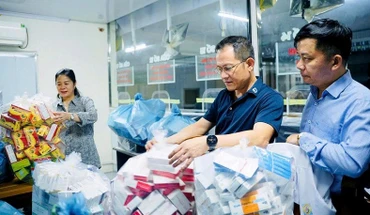Cơ số thuốc dự phòng phục vụ công tác khám chữa bệnh trong và sau bão số 5 ở cơ sở 3, Bệnh viện Đa khoa thành phố Vinh.