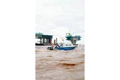 Dự án đường, cầu Tân Vũ – Lạch Huyện (Hải Phòng) đang được khẩn trương thi công, phấn đấu hoàn thành trước tiến độ đề ra. Ảnh: Phùng Trọng