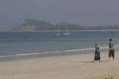 Bãi biển ở Ngapali, bang Rakhine.