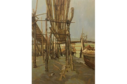 Phạm Xuân Trung, Khi nước nghỉ, sơn dầu.