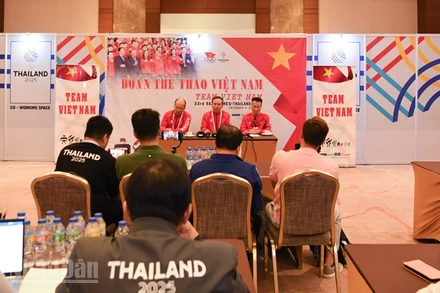 Đoàn Thể thao Việt Nam thông tin về tình hình thi đấu tại SEA Games 33. (Ảnh: MINH THẮNG)