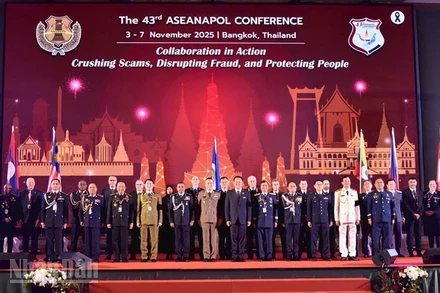 Hội nghị ASEANAPOL lần thứ 43 diễn ra tại thủ đô Bangkok, Thái Lan. (Ảnh: MINH THẮNG)