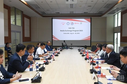 Hội thảo về Hợp tác truyền thông Thái Lan-Việt Nam giữa Hội Nhà báo Việt Nam và Hội Nhà báo Thái Lan. (Ảnh: XUÂN SƠN)