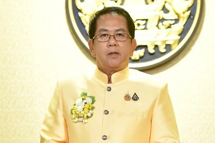 Người phát ngôn Văn phòng Thủ tướng Thái Lan Jirayu Houngsub thông báo về thỏa thuận thuế quan giữa Thái Lan và Mỹ. (Ảnh: Văn phòng Thủ tướng Thái Lan)