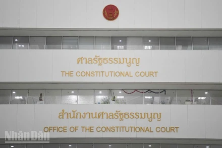 Tòa án Hiến pháp Thái Lan bãi nhiệm bà Paetongtarn Shinawatra. (Ảnh XUÂN SƠN)