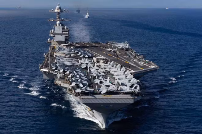 [Video] Siêu tàu sân bay Mỹ USS Gerald R. Ford rời khỏi Biển Đỏ
