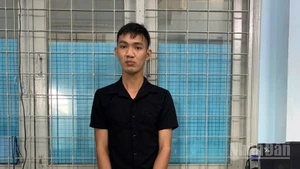 Lê Công Đức tại cơ quan Công an.