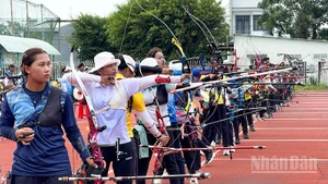 Vận động viên đang thi đấu.