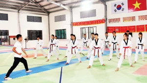 Một buổi luyện tập tại Trung tâm huấn luyện và thi đấu thể thao tỉnh Sơn La. Ảnh: Thanh Đào
