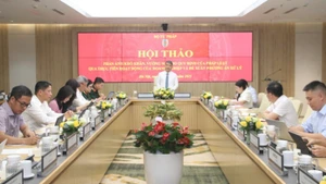 Thứ trưởng Tư pháp Nguyễn Thanh Tú phát biểu tại hội thảo.