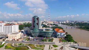 Một góc nội ô thành phố Cần Thơ nhìn từ trên cao.