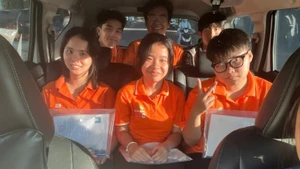 Những nụ cười của các thí sinh đặc biệt. (Ảnh: Q.Q)
