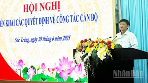 Bí thư Tỉnh ủy Sóc Trăng Lâm Văn Mẫn phát biểu tại Hội nghị.