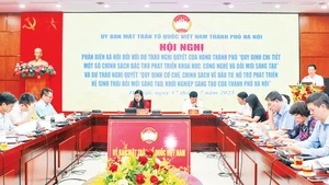 Hội nghị phản biện xã hội đối với hai dự thảo nghị quyết liên quan phát triển khoa học, công nghệ và đổi mới sáng tạo. (Ảnh Nguyễn Phương)