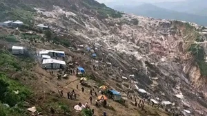 Quang cảnh vụ lở đất tại Rubaya. Ảnh: X