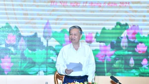 Tổng Bí thư Tô Lâm phát biểu tại buổi làm việc với Ban Tuyên giáo và Dân vận Trung ương. (Ảnh Đăng Khoa)