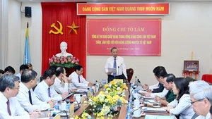 Tổng Bí thư Tô Lâm và đoàn công tác của Trung ương làm việc với Viện Năng lượng nguyên tử Việt Nam (Bộ Khoa học và Công nghệ). (Ảnh: ĐĂNG KHOA)