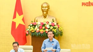 Phó Chủ tịch Quốc hội Nguyễn Khắc Định điều hành nội dung thảo luận sáng 3/6. (Ảnh: DUY LINH)