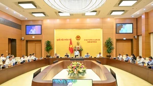 Phiên họp thứ 46 của Ủy ban Thường vụ Quốc hội. (Ảnh: DUY LINH)